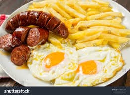 Chips, Sausage, Egg